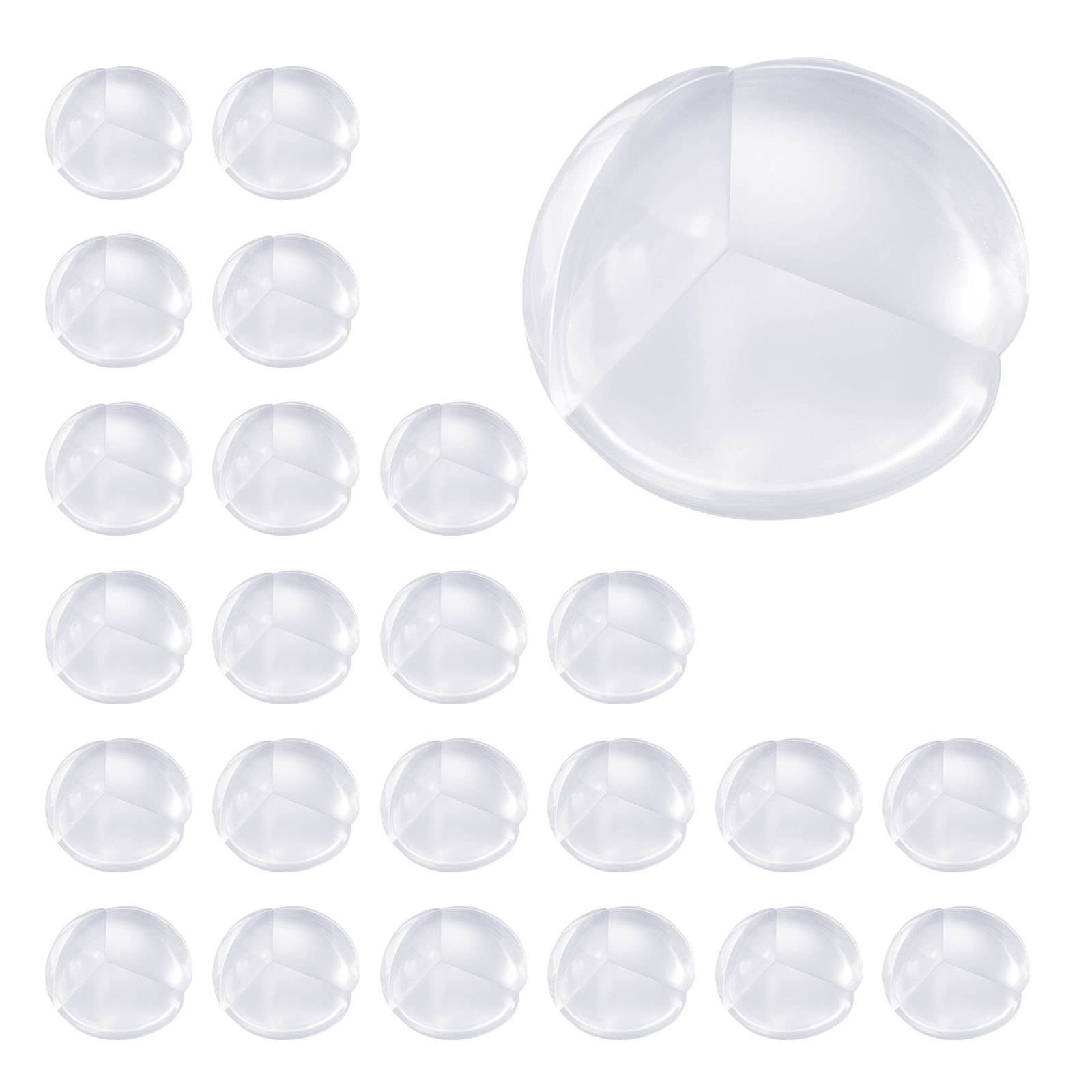 corner protectors baby proofing, 24 pack, clear & transparent table corner guards covers for baby safety, 1.34 inch depth, 0.28 inch thickness, strong adhesive, cushion for furniture sharp edges