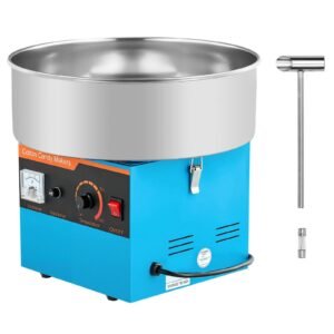 Cotton Candy Machine Commercial, 1000W Electric Candy Floss Maker, Easy Use with 15 inch Stainless Steel Bowl and Sugar Scoop, Makes Hard Candy for Home Kids Birthday, Family Party, Blue