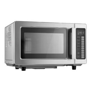 Countertop Microwave Oven, 0.9 Cu Ft, 1000W Digital Stainless Steel Microwave Oven with Touchscreen, 10 Cooking Presets, 5 Power Levels, Multi-Lock Door & Easy Clean Interior for Commercial Use