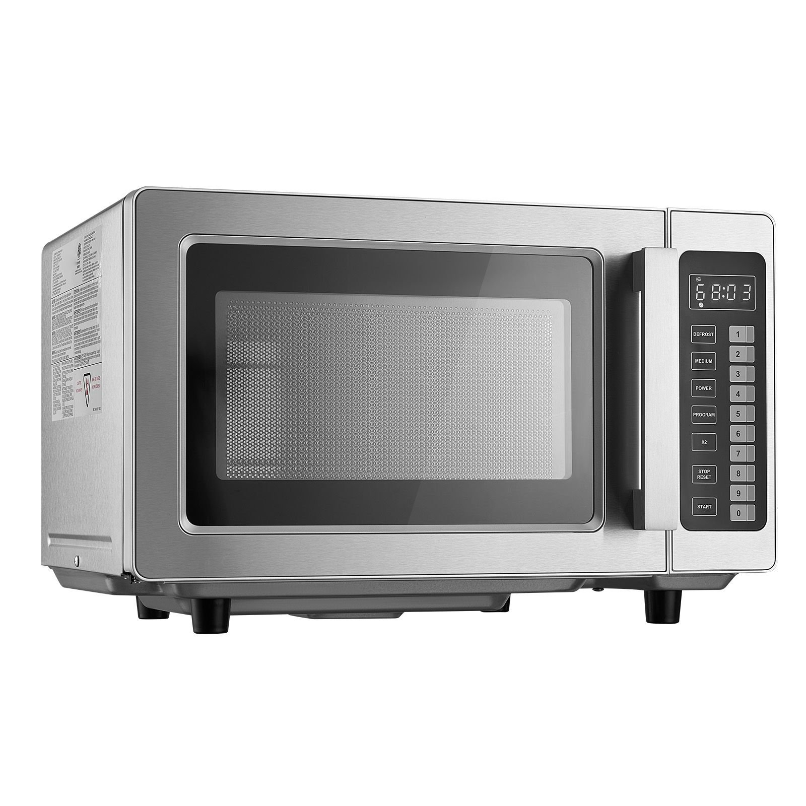 countertop microwave oven, 0.9 cu ft, 1000w digital stainless steel microwave oven with touchscreen, 10 cooking presets, 5 power levels, multi lock door & easy clean interior for commercial use