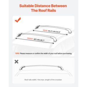 cross bars roof racks, 165lbs capacity, compatible with toyota highlander 2014 2019 xle, limited, se with flush roof rails, heavy duty aluminum crossbar racks roof rail rooftop luggage canoe