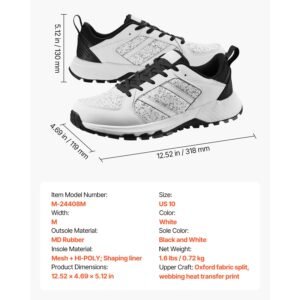 cross training shoes, m width sneakers us size 10, wide toe box shoes with arch support & adjustable lace up, training shoes for running, gymnastics, dog walking, and weightlifting (white)