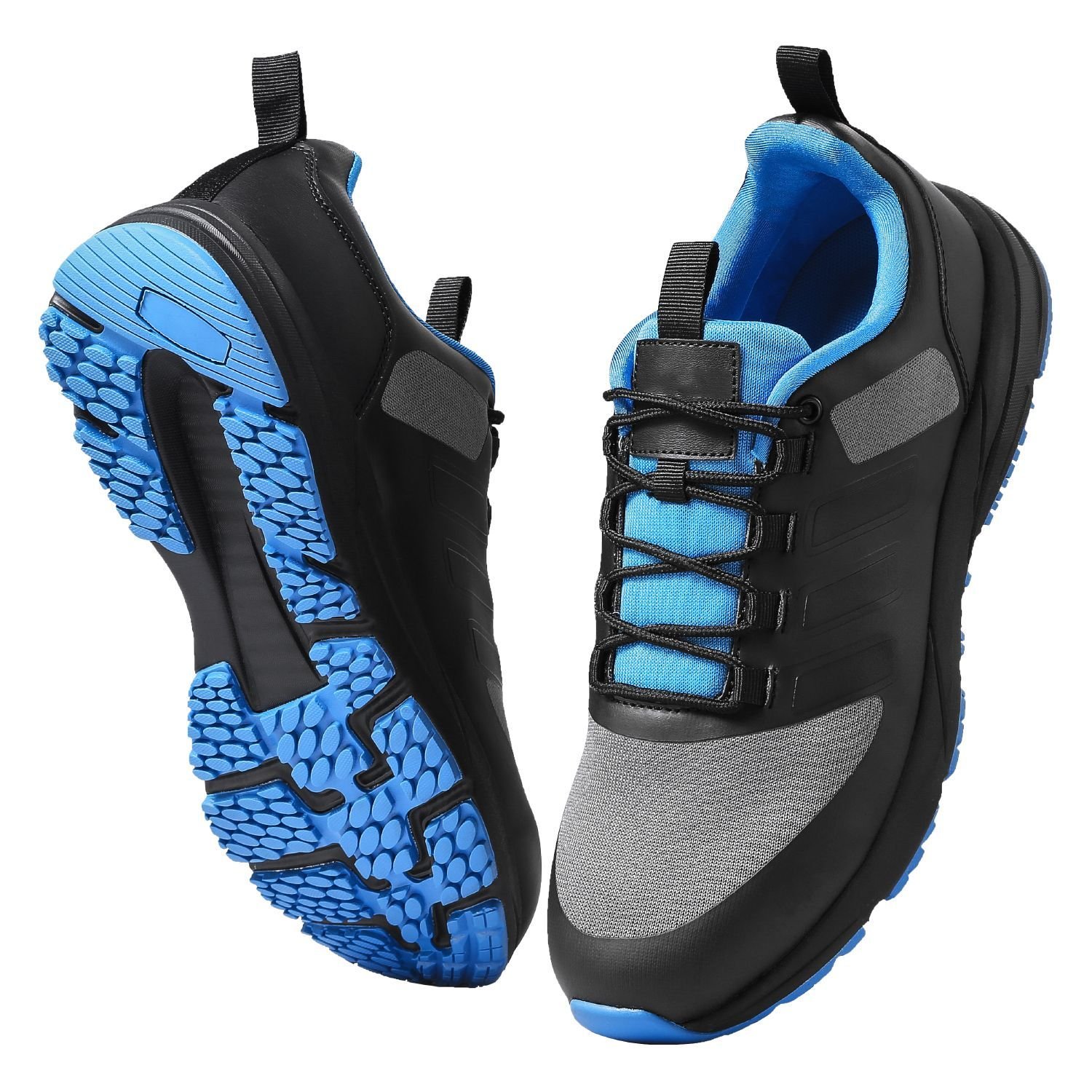 cross training shoes, m width sneakers us size 8, wide toe box shoes with arch support & adjustable lace up, training shoes for running, gymnastics, dog walking, and weightlifting (black)