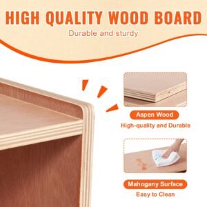 cubby mobile tray storage cabinet, 5 compartment cubby storage shelf, cubby storage cabinet 2 shelf, classroom cubbies, classroom furniture for home, daycare and preschool, natural