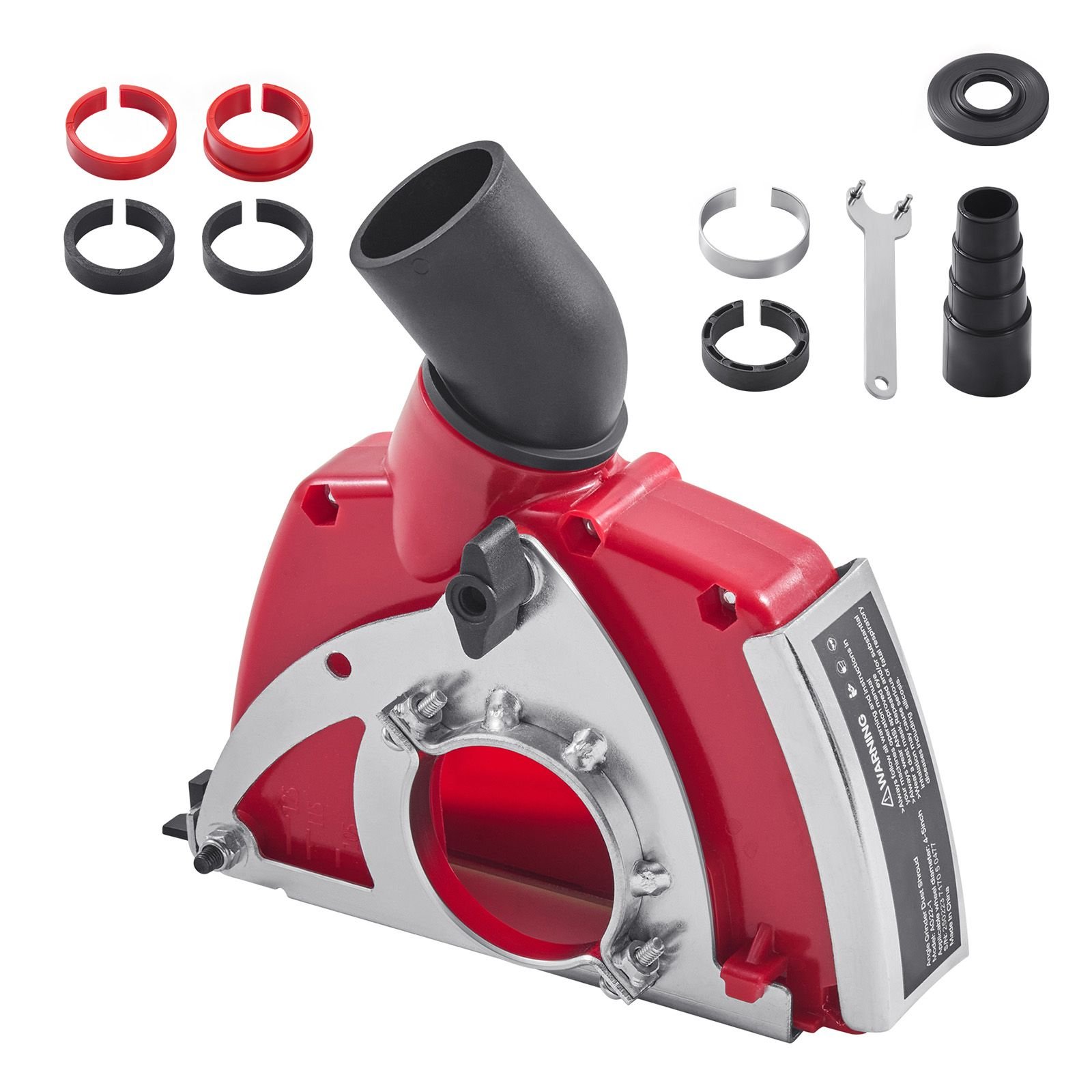 cutting dust shroud for angle grinders, universal 4 5 in angle grinder dust shroud with 6 clamping washers, adjustable cutting depth, connect to vacuum cleaner, for wood concrete wall stone