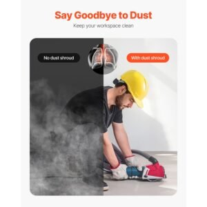 cutting dust shroud for angle grinders, universal 4 5 in angle grinder dust shroud with 6 clamping washers, adjustable cutting depth, connect to vacuum cleaner, for wood concrete wall stone