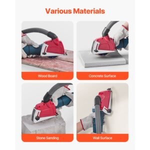 cutting dust shroud for angle grinders, universal 4 5 in angle grinder dust shroud with 6 clamping washers, adjustable cutting depth, connect to vacuum cleaner, for wood concrete wall stone