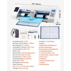 cutting machine, automatic edge detection vinyl cutter machine with design software and materials, compatible with multiple file formats, for creating customized diy crafts, cards, stickers