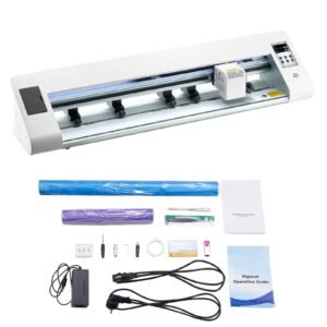 Cutting Machine, Automatic Edge Detection Vinyl Cutter Machine with Two Types of Blades, Design Software and Materials, Compatible with Multiple File Formats, for Creating Customized DIY Crafts
