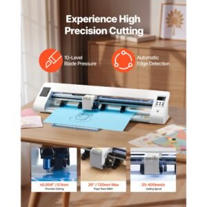 cutting machine, automatic edge detection vinyl cutter machine with two types of blades, design software and materials, compatible with multiple file formats, for creating customized diy crafts