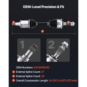 cv axle shaft assembly, 2 pieces front left & right (driver and passenger side), automotive replacement cv joint axles pair compatible with 1996 2002 toyota 4runner, alloy steel & carbon steel