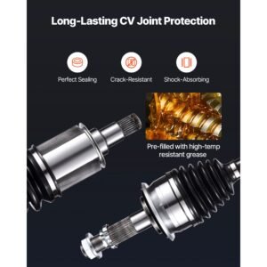 cv axle shaft assembly, 2 pieces front left & right (driver and passenger side), automotive replacement cv joint axles pair compatible with 1996 2002 toyota 4runner, alloy steel & carbon steel