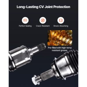 cv axle shaft assembly, 2 pieces front left & right (driver and passenger side), automotive replacement cv joint axles pair compatible with 2003 2022 toyota 4runner, alloy steel & carbon steel