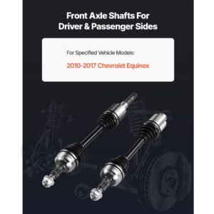 cv axle shaft assembly, 2 pieces front left & right (driver and passenger side), automotive replacement joint axles pair compatible with 2010 2017 chevrolet equinox, alloy steel & carbon steel