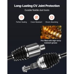 cv axle shaft assembly, 2 pieces front left & right (driver and passenger side), automotive replacement joint axles pair compatible with 2010 2017 chevrolet equinox, alloy steel & carbon steel