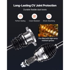 cv axle shaft assembly, front left or right side (driver or passenger side), automotive replacement cv joint axle compatible with 1999 2006 chevrolet silverado 1500, alloy steel & carbon steel