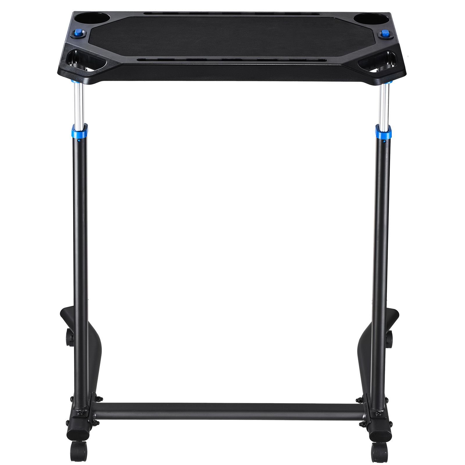 cycling desk, mobile foldable multi functional bike trainer & treadmill desk with lockable wheels, non slip multi slot bike trainer fitness desk with handle bar, fit for home office exercise