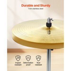 cymbal pack, 3 pieces cymbals for drum set, alloy cymbals drum set includes 14 inch hi hats, 16 inch crash, 20 inch ride, drumsticks & cymbal bag, alloy cymbal pack for drummer, bright copper