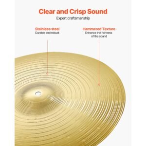 cymbal pack, 4 pieces cymbals for drum set, alloy cymbals drum set includes 14 inch hi hats, 16 inch crash, 18 inch crash, 20 inch ride, drumsticks & cymbal bag, alloy cymbal pack for drummer