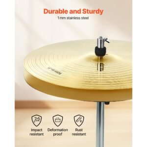 cymbal pack, 6 pieces cymbals for drum set, alloy cymbals drum set includes 14 inch hi hats, 16 inch crash, 18 inch crash, 20 inch ride, 10 inch splash, 16 inch china, drumsticks & cymbal bag