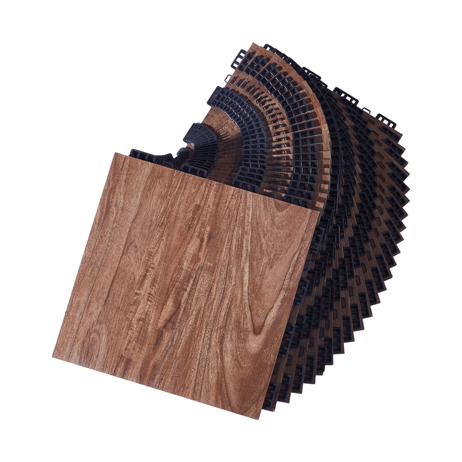 dance floor tiles, 12.4 x 12.4 in 52 piece interlocking dance flooring, portable dance practice floor with cushioned base (oak wood grain, 52 sq. ft/box )