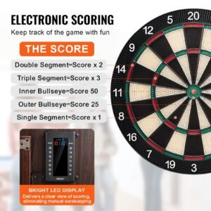 dartboard and cabinet set, ready to play bundle dartboard cabinet set, hideaway cabinet features electronic scoring, easy assembly, complete with all accessories, perfect for cricket games