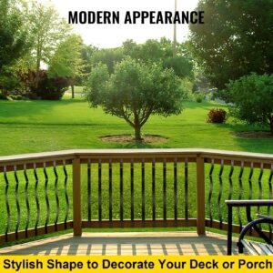 deck balusters, 61 pack metal deck spindles, 29.5"x1" staircase baluster with screws, aluminum alloy deck railing for wood and composite deck, stylish baluster for outdoor stair deck porch