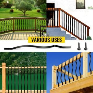 deck balusters, 61 pack metal deck spindles, 29.5"x1" staircase baluster with screws, aluminum alloy deck railing for wood and composite deck, stylish baluster for outdoor stair deck porch