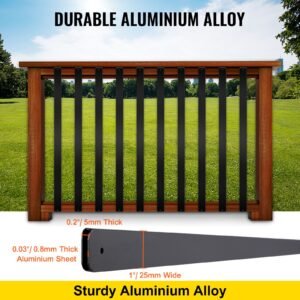 deck balusters, 76 pack metal deck spindles, 29.5"x1"x0.2" staircase baluster with screws, aluminum alloy deck railing for wood and composite deck, stylish baluster for outdoor stair deck porch