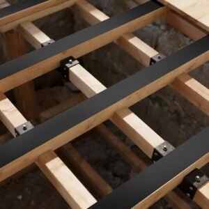 deck joist tape, 2 inch x 50 ft, 10 pack, weather resistant waterproof flashing butyl joist tape for decking, self adhesive, for wood decks, beams roofs, rvs, house, and pipes repair, black