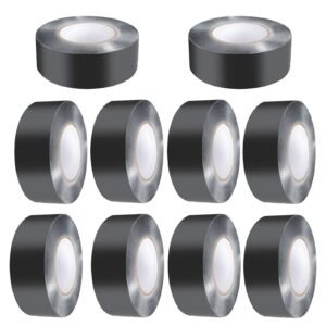 Deck Joist Tape, 2 inch x 50 ft, 10 Pack, Weather-Resistant Waterproof Flashing Butyl Joist Tape for Decking, Self-Adhesive, for Wood Decks, Beams Roofs, RVs, House, and Pipes Repair, Black