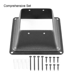 deck post base 5 pcs post base skirt 4x4" (actual 3.38x3.38") post support flange 2.5lbs deck post skirt black powder coated decking post base with thick steel for deck supports porch railings