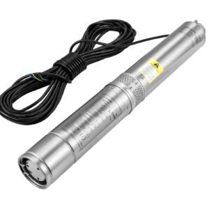 deep well submersible pump, 1.5hp 230v/60hz, 37gpm 276ft head, with 33ft electric cord, 4" stainless steel water pumps for industrial, irrigation and home use, ip68 waterproof grade