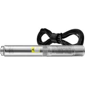 deep well submersible pump, 1.5hp 230v/60hz, 37gpm 276ft head, with 33ft electric cord, 4" stainless steel water pumps for industrial, irrigation and home use, ip68 waterproof grade