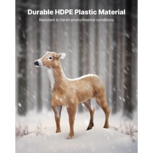 deer decoy, outdoor deer decoys for hunting, realistic durable hdpe doe hunting decoy, foldable legs for easy to carry and use, for garden yard decoration, 1 pack