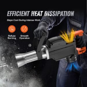 demolition jack hammer, 2200w jack hammer concrete breaker, 1350 bpm heavy duty electric jack hammer, 4pcs chisels bit with case, black