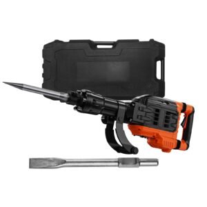 demolition jack hammer, 3500w jack hammer concrete breaker, 2pcs chisel with gloves & 360 celsius swiveling front handle for trenching, 1900 bpm heavy duty electric jack hammer, black