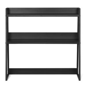Desktop Bookshelf, 2-Tier Desktop Storage Organizer, 37.4" x 12.6" x 35.4" Office Desk Storage Rack Display Shelf, Desktop Bookshelf Hutch with Anti-Slip Feet Pads, for Home & Dorm, Black