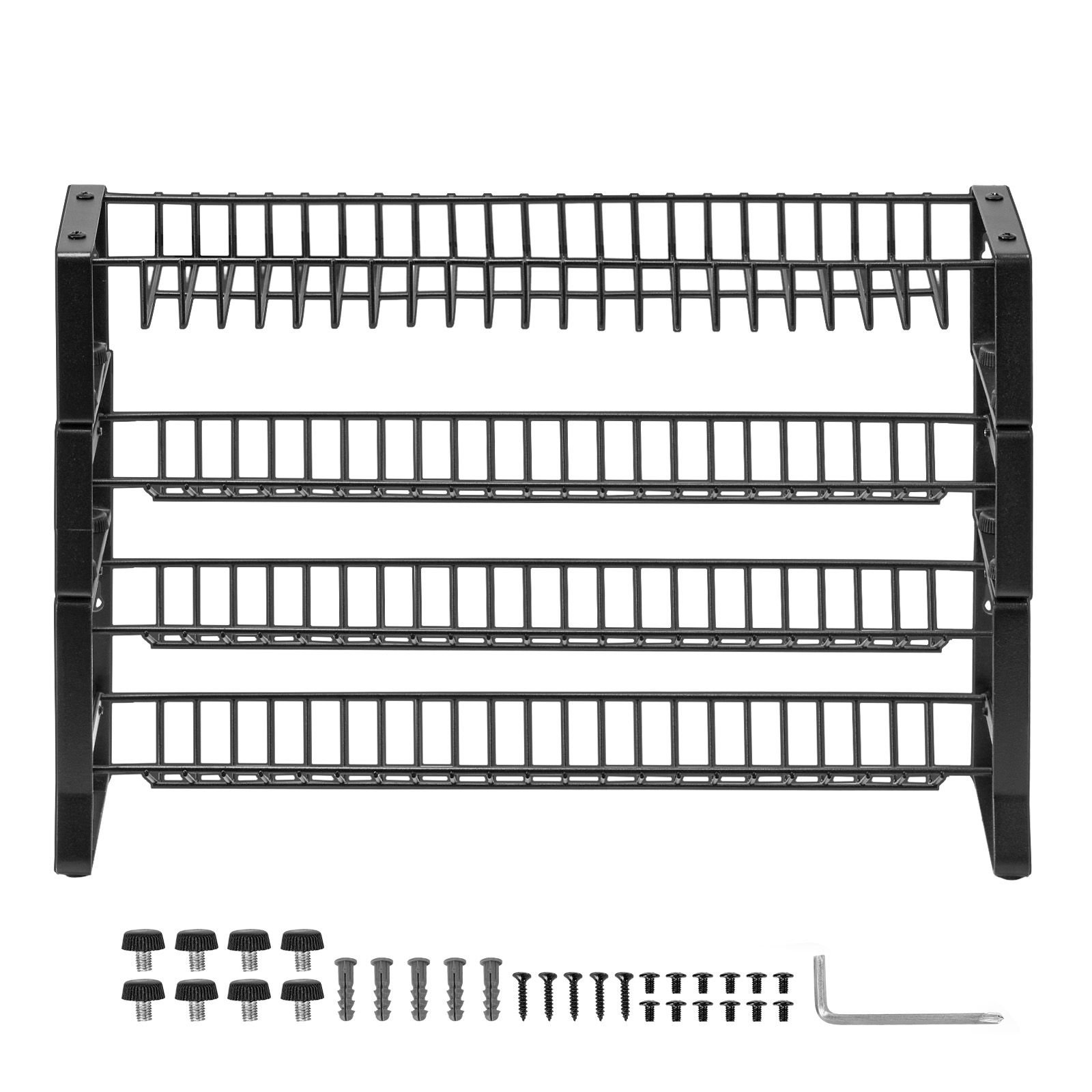 detachable spice rack organizer for cabinet, 4 tie stackable seasoning organizer, spice jars kitchen storage for countertop kitchen pantry cupboard, 15.8x10.7 in