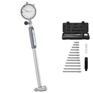 Dial Test Indicator and Bore Gauge Measuring Tool Set, Dial Indicator 0.001 inch Accuracy, 2-6 inch Bore Range with Rod, Storage Case, Anvils for Industrial Machining Measurements
