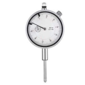 dial test indicator with 360 degree flexible arm and 360 degree locking pliers, 0.001 inch accuracy, 0 1 inch range, professional for machine set up, narrow area measurement, storage case