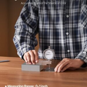 dial test indicator with metal base, 0.001 inch accuracy, 0 1 inch range, easy to read large dial, professional for narrow area measurement, industrial machining & inspection, precision testing