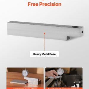 dial test indicator with metal base, 0.001 inch accuracy, 0 1 inch range, easy to read large dial, professional for narrow area measurement, industrial machining & inspection, precision testing