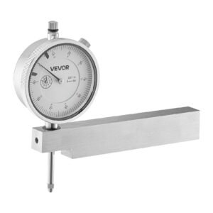 Dial Test Indicator with Metal Base, 0.001 inch Accuracy, 0-1 inch Range, Easy to Read Large Dial, Professional for Narrow Area Measurement, Industrial Machining & Inspection, Precision Testing