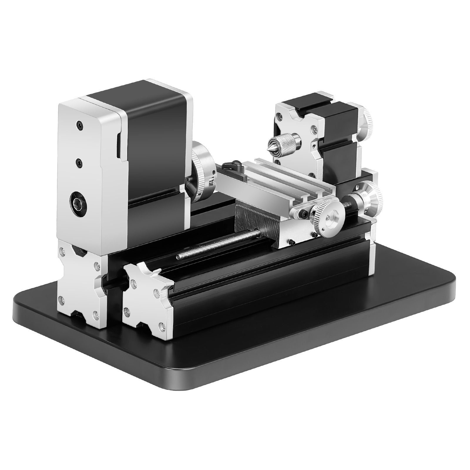 didactical mini metal lathe machine, 2.76 x 5.12 in, 36w power metal lathe, 20,000 rpm speed, with 3 jaw chuck, aluminum alloy handwheel, for processing precision parts soft metals wood plastics
