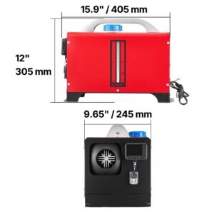 diesel air heater, 8 kw dc12 24v, fast heating diesel parking heater with remote control and black lcd switch, low noise, pre heating function, for rv, truck, camper, van, boat and trailer