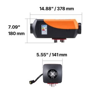 diesel air heater, 8 kw dc12 24v, fast heating diesel parking heater with remote control and color digital display, 10l fuel tank, low noise, voice announcement, for rv, truck, boat and trailer