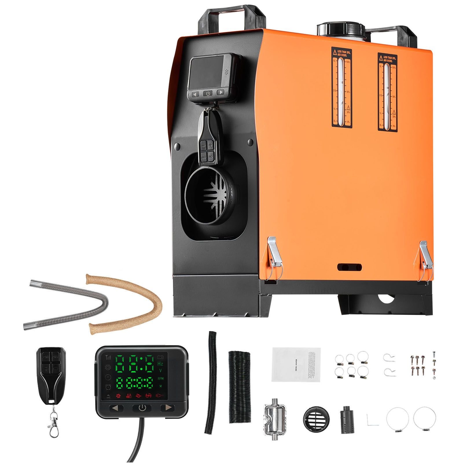 diesel air heater, 8 kw dc12 24v, fast heating diesel parking heater with remote control and color digital display, low noise, voice announcement, for rv, truck, camper, van, boat and trailer