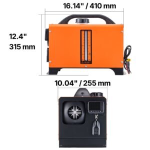diesel air heater, 8 kw dc12 24v, fast heating diesel parking heater with remote control and square color digital display, low noise, voice announcement, for rv, truck, camper, boat and trailer