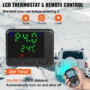 diesel air heater 8kw, all in one 12v truck heater, parking heater with black lcd, remote control, fast heating diesel heater for rv truck, boat, bus, car trailer, motorhomes